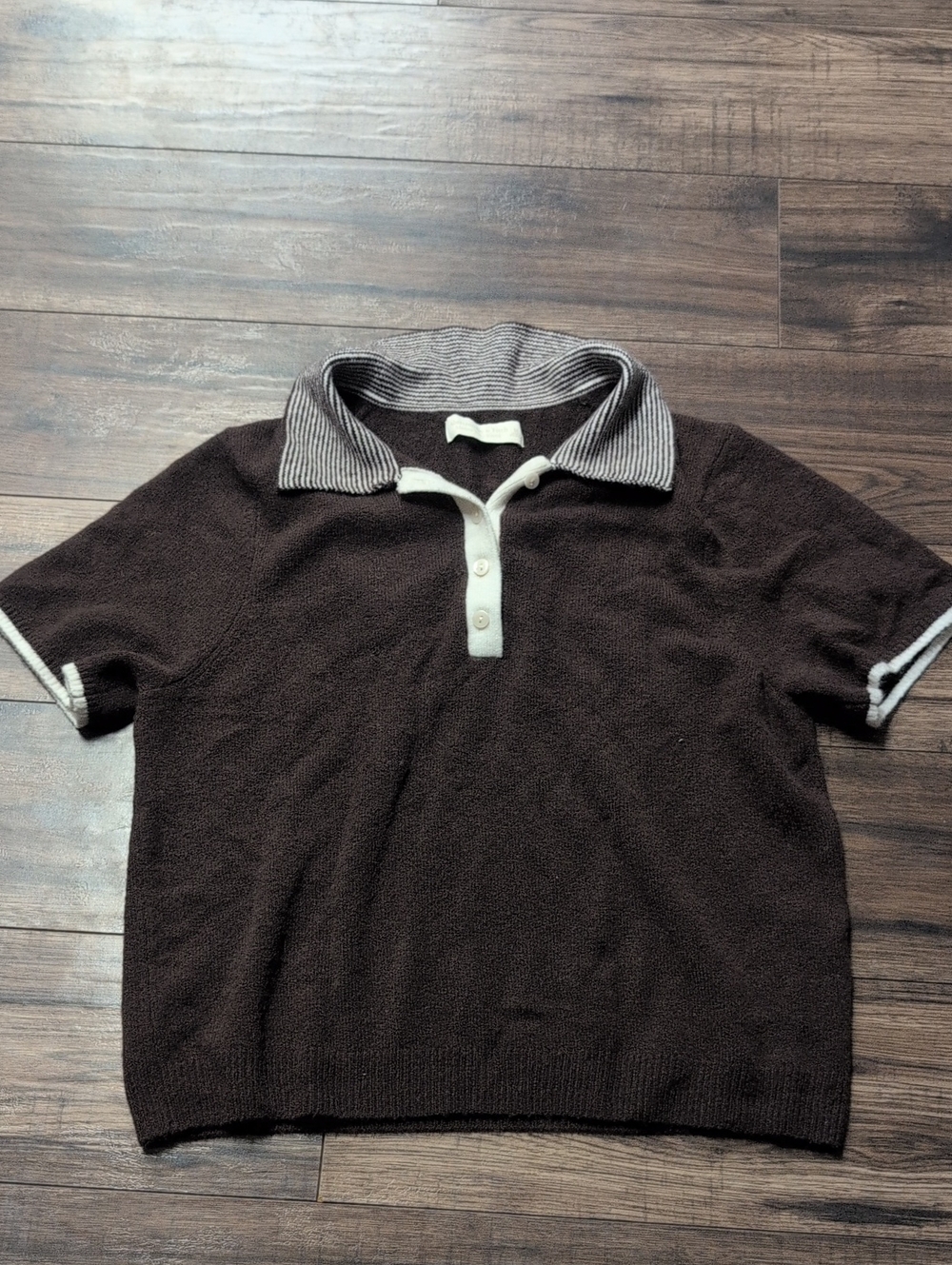 Abercombie and Fitch Merino Wool Blend Short-Sleeve Polo Sweater